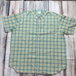COLUMBIA Men's Rapid Rivers Il Short Sleeve Shirt Green/Blue/Orange Size XXL